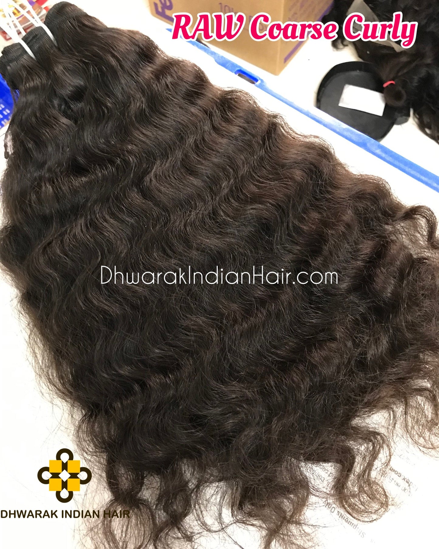 Raw Unprocessed indian temple hair coarse curly weaves for sewin