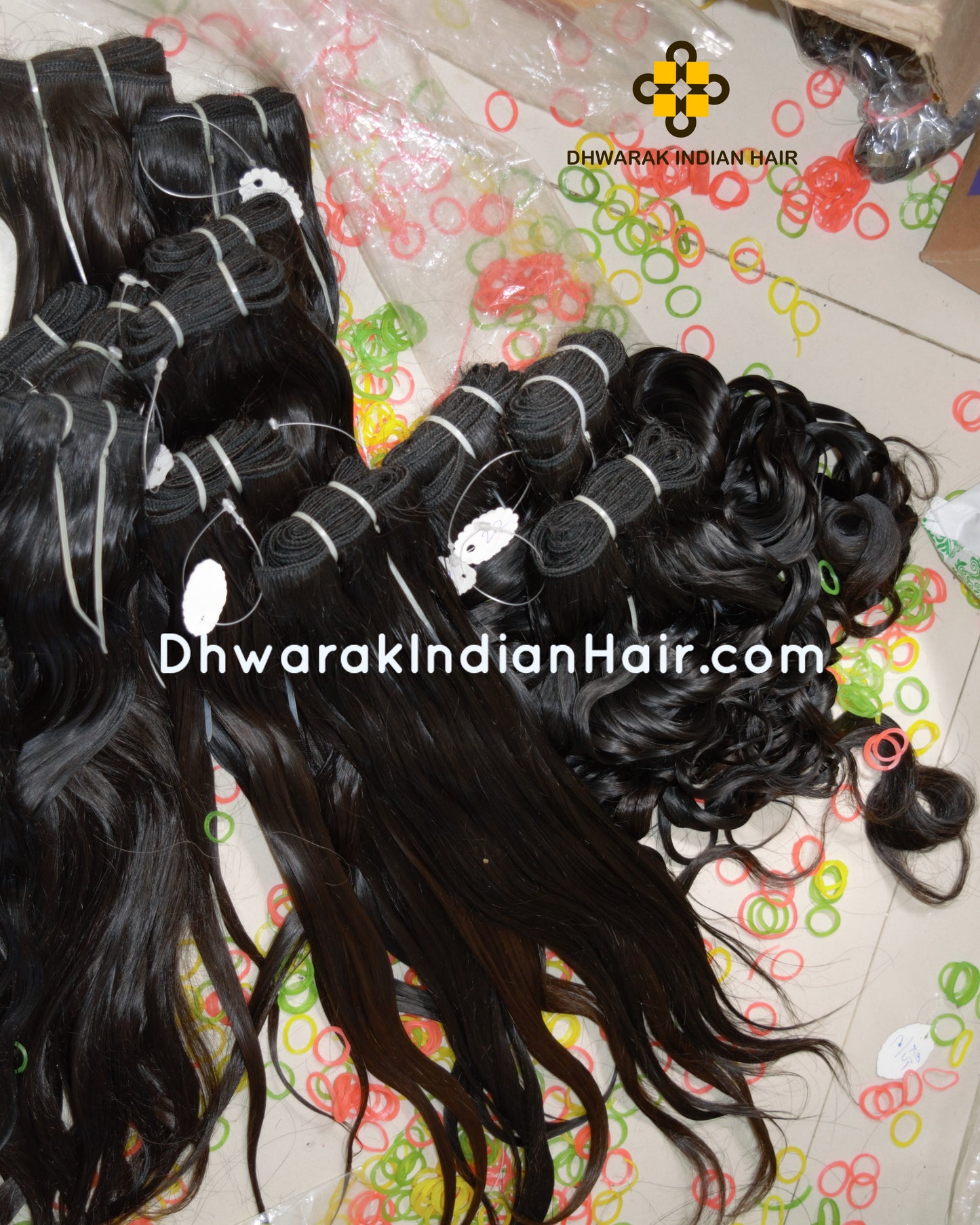 Offres groupées de cheveux noirs indiens raides