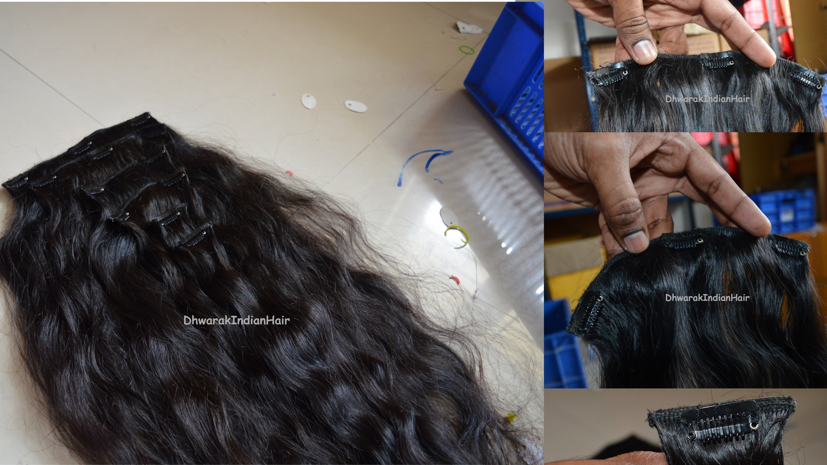 Raw Indian Hair clip in hair extensions virgin hair bundles