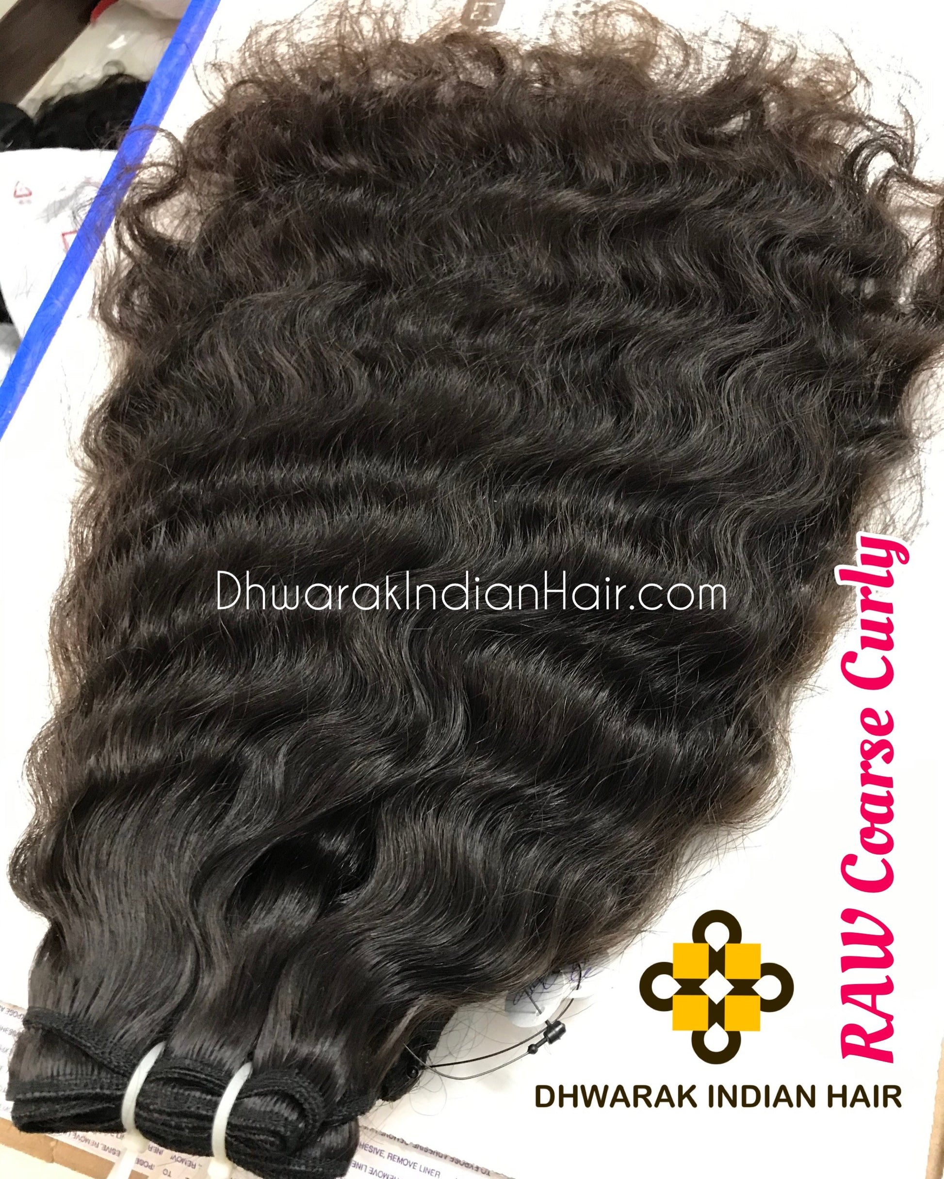 Raw Unprocessed indian temple hair coarse curly weaves for sewin