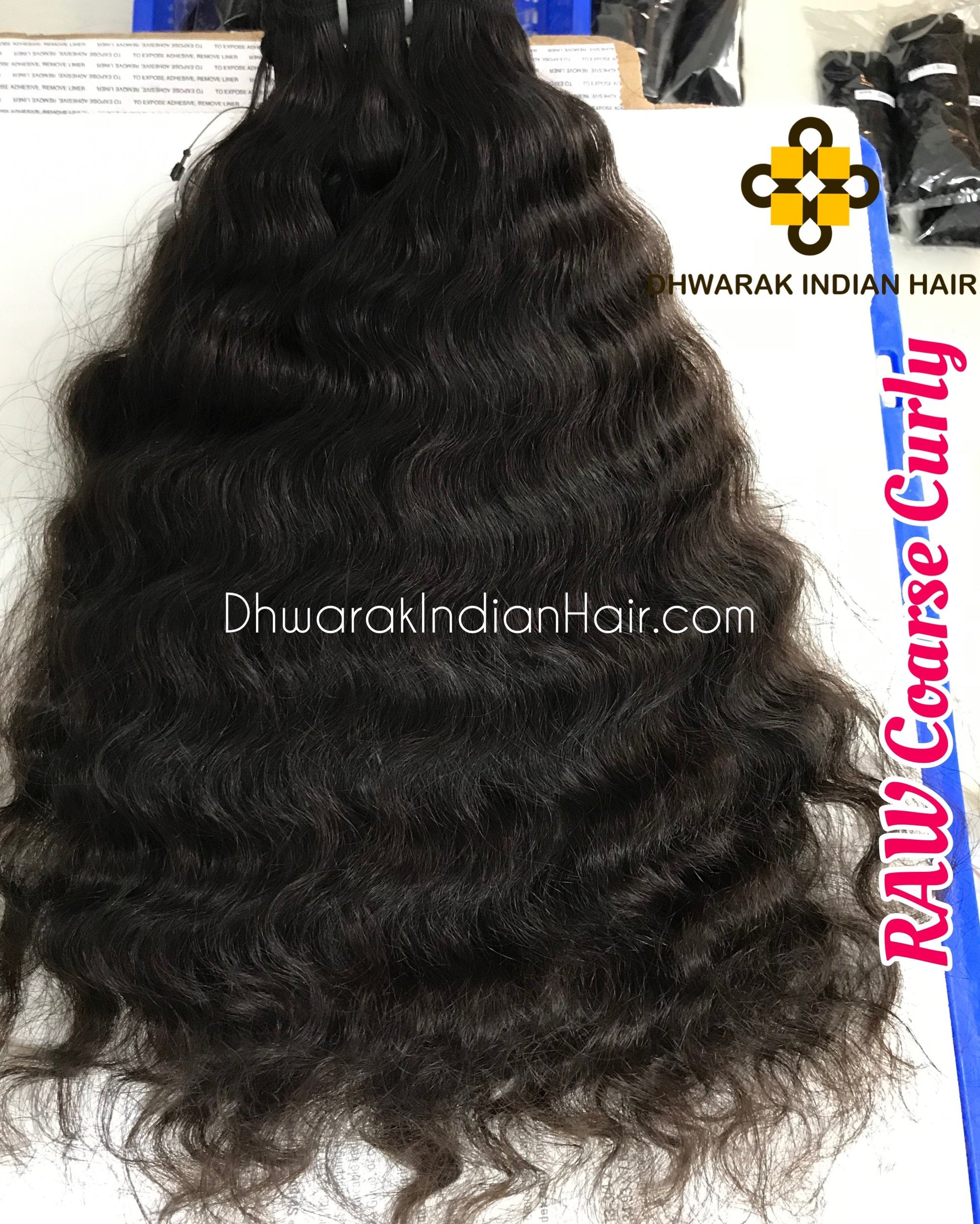 indian temple hair bundles in coarse curly texture