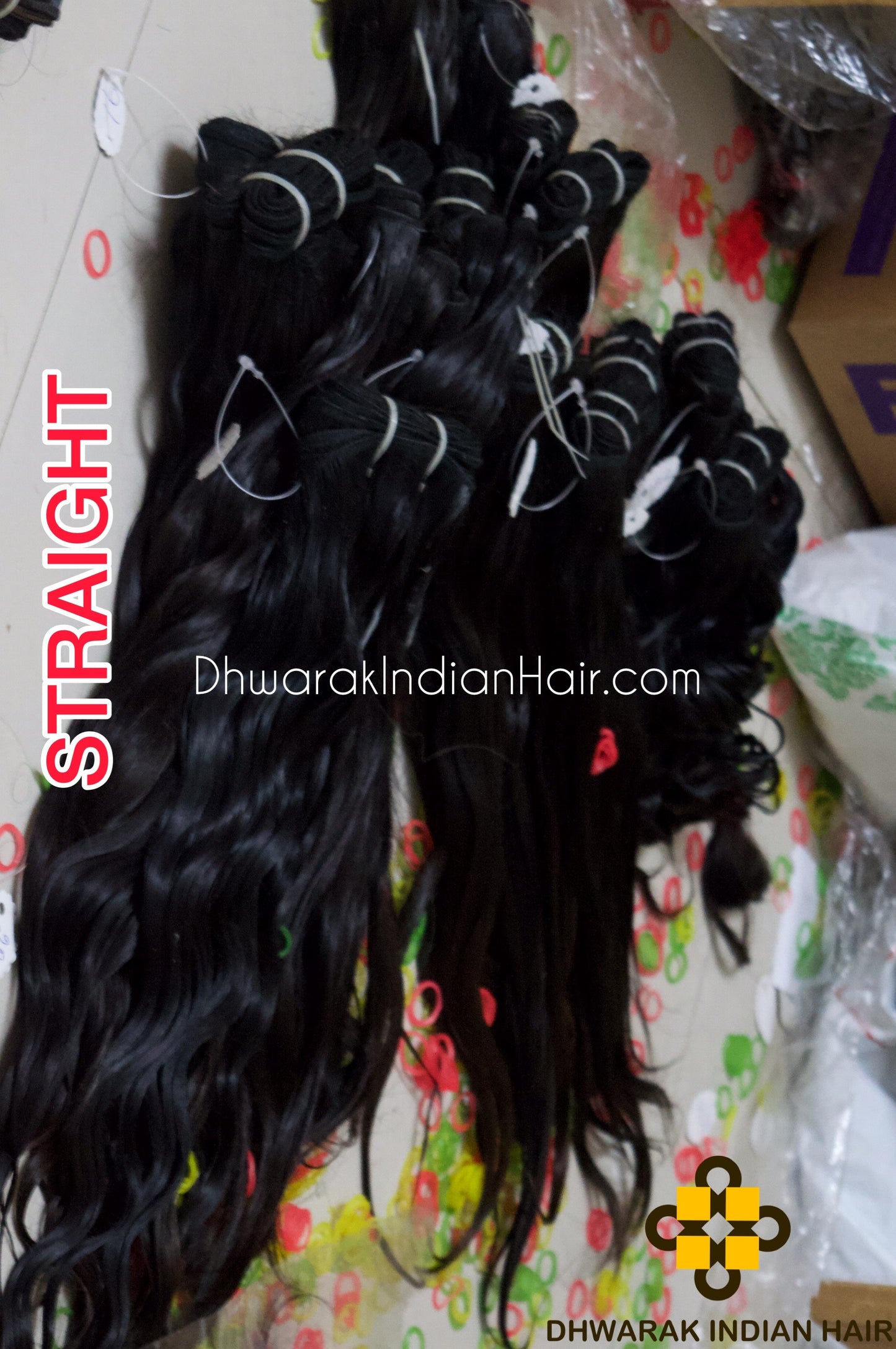 Raw Indian straight hair weaves bundles with closures