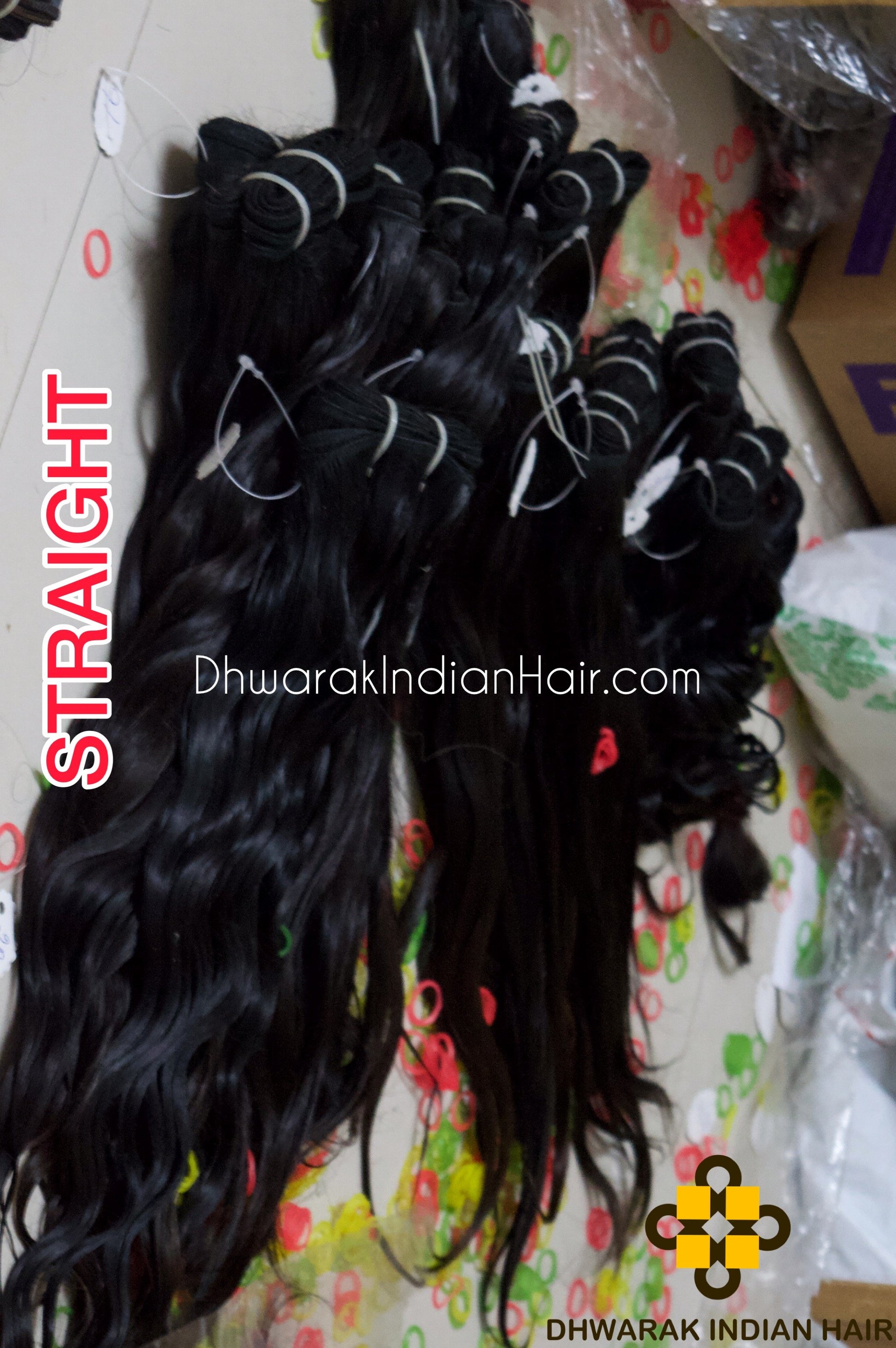 Raw Indian straight hair weaves bundles with closures